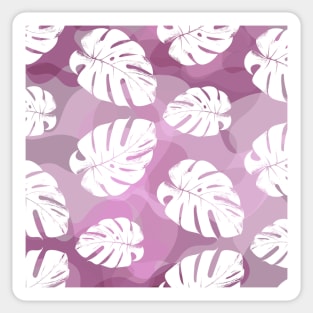 Leaf pattern on pink Sticker